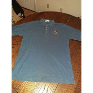 EUC Large Blue Disney Animal Kingdom Lodge Short Sleeve Polo Shirt